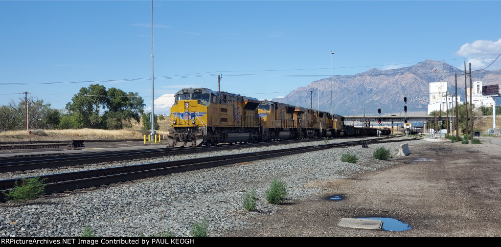 UP 3015 Leads A Manifest Train into The UP Ogden Yard from.Salt Lake City,  Utah.